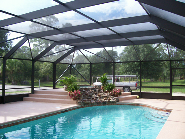 Custom Pool Enclosure From the Inside