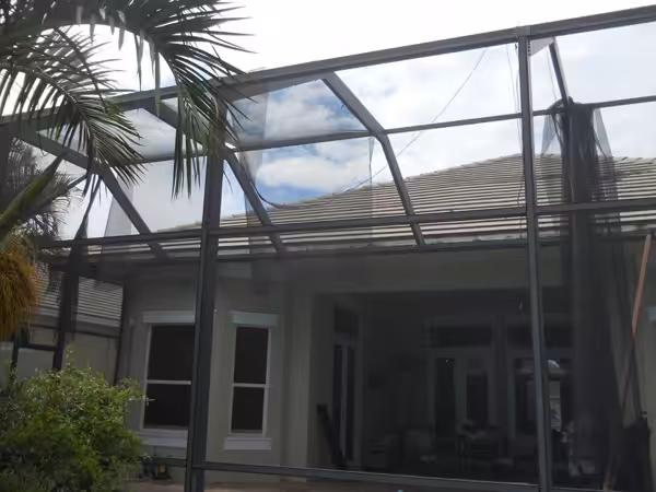 A property in the Treasure Coast needing screening repair services.